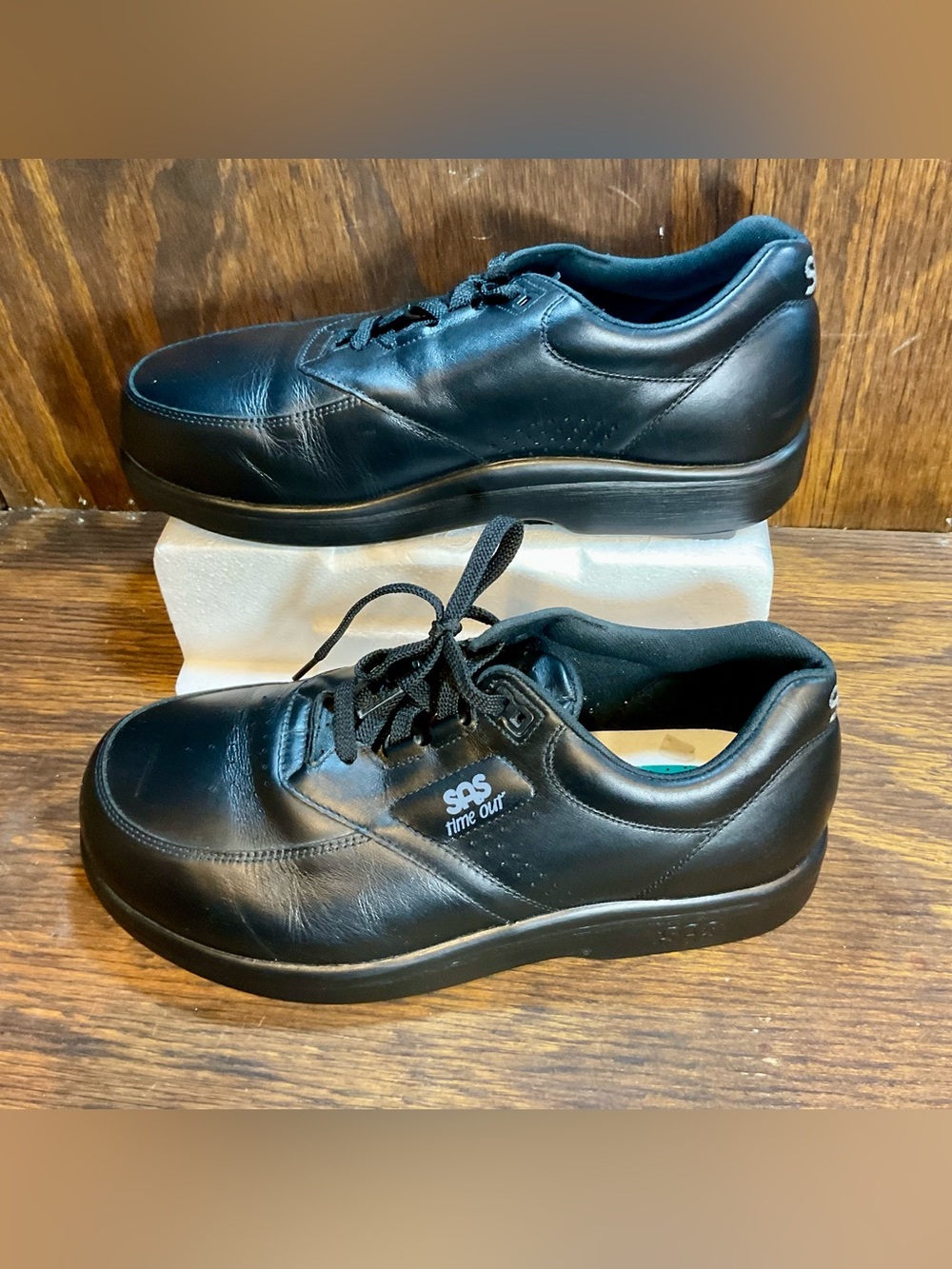 SAS Time Out Black 3-Wide Men's Shoes Size 9  Looks Great Comfort Leather